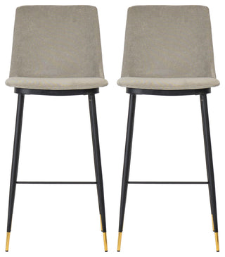 Evora Velvet Counter Stool, Set of 2, Gray