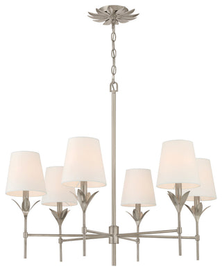 Crystorama Lighting Group 568 Broche 6 Light 32"W Chandelier - Antique Silver