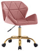 Cute Pointed Armrest Velvet Rolling Chair, Pink
