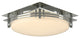 Banded Semi-Flush, Sterling Finish, Opal Glass