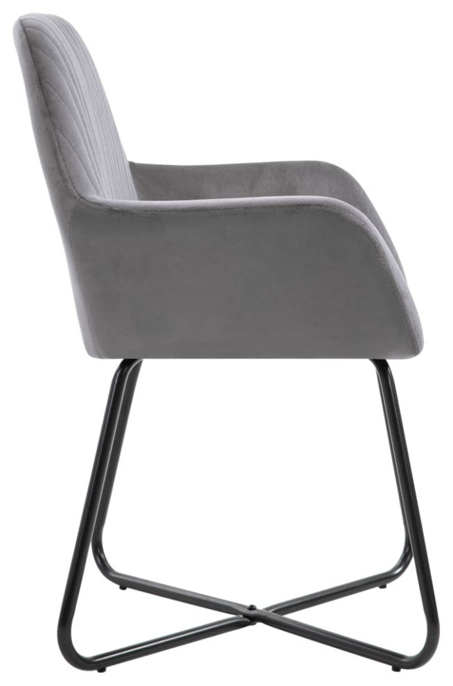 vidaXL Dining Chairs 2 pcs Gray Velvet