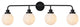 Helen 4-Light Bath Sconce, Black With Frosted Shade