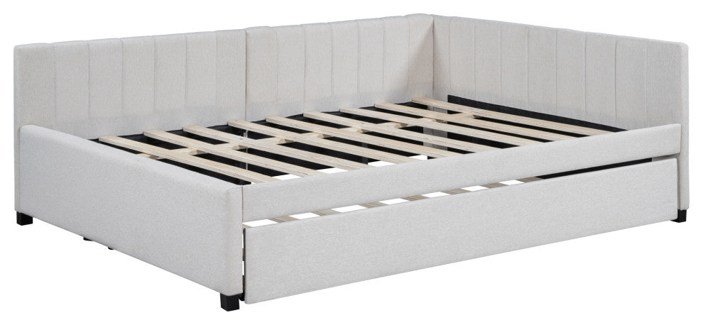 Gewnee Full Size Upholstered Daybed with Trundle