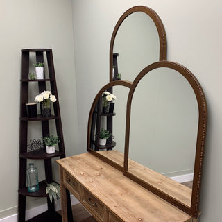 Vienne Framed Mantel Mirror, Crescent Cathedral, 38.4"x27.4", Autumn Bronze
