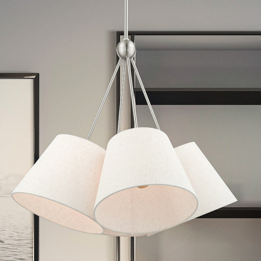 Livex Lighting Prato 4 Light Brushed Nickel Chandelier