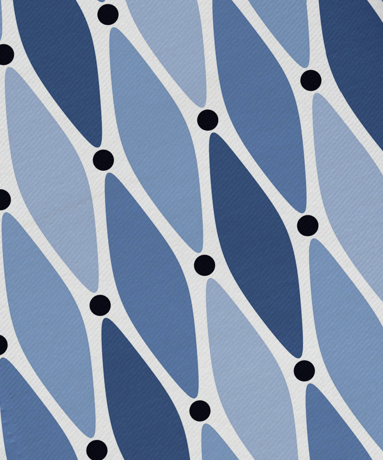 Wavy, Geometric Print Napkin, Blue, Set of 4