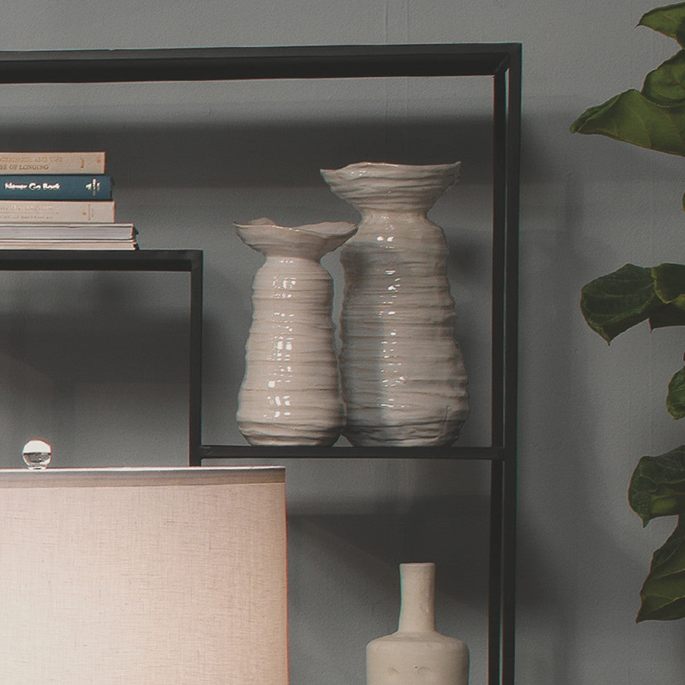 Medium Marine Vase, Pearl Cream Ceramic