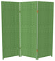 4'' Tall Woven Fiber Room Divider, Light Green, 3 Panel