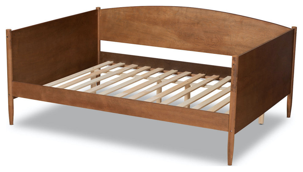 Lachlan Mid-Century Modern Farmhouse Ash Walnut Finish Wood Full Daybed