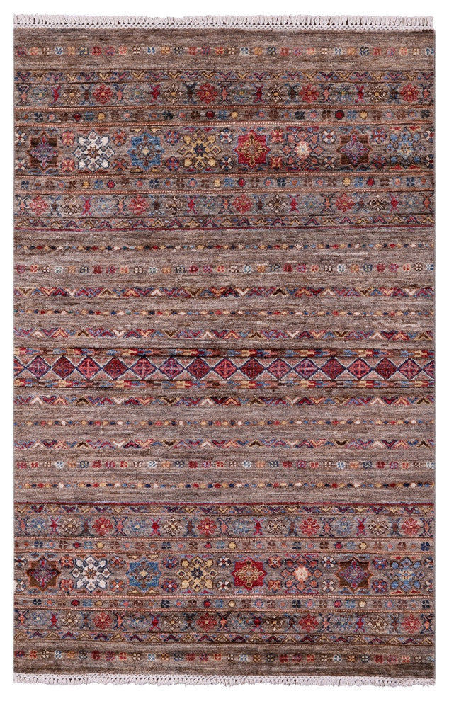 Super Kazak Khorjin Hand-Knotted Rug 3' 5" X 5' 1" Q10044