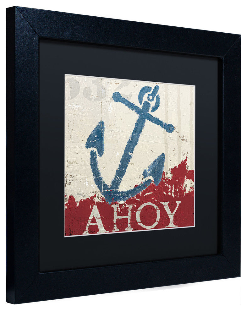 'Nautical IV Red' Matted Framed Canvas Art by Wellington Studio