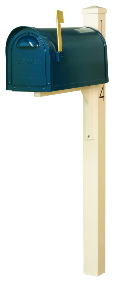 Mid Modern Dylan Curbside Mailbox and Post, Blue