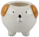 4" Brown Dog Ceramic Empty Planter