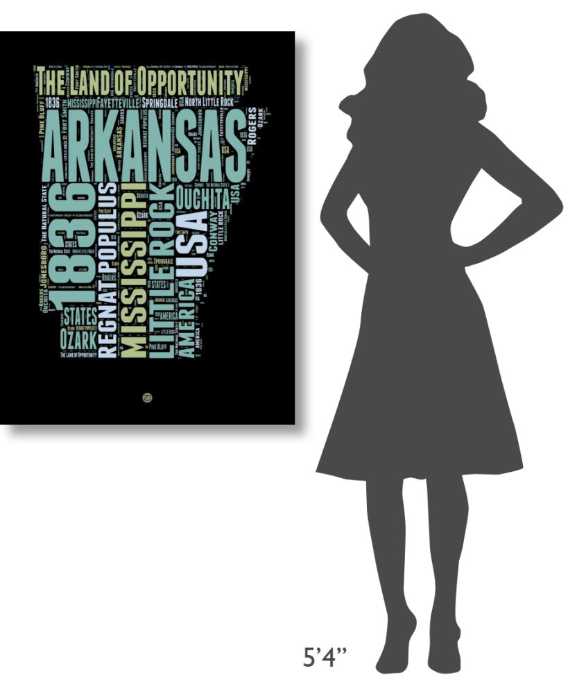 "Arkansas Word Cloud 1" Fine Art Print