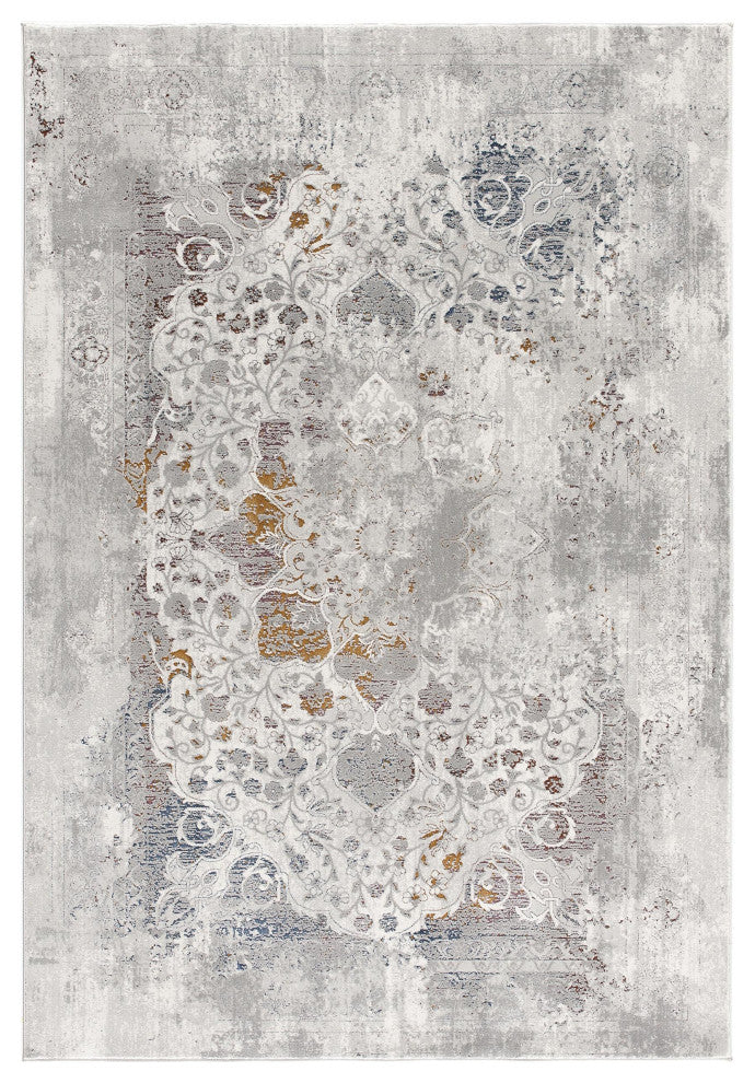 4"x6" Gray Abstract Patterns Area Rug