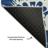 Premium Machine Washable Mayfield AMF551 Navy 2'3" x 7'6" Runner Rug