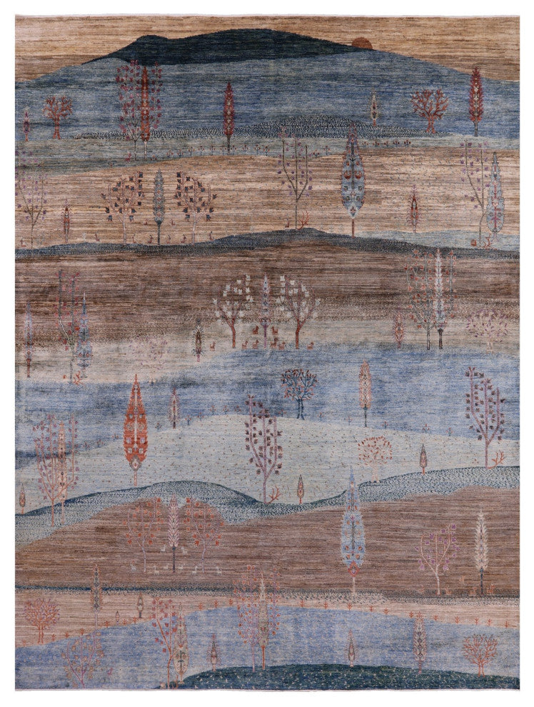 Persian Gabbeh Tribal Handmade Rug 8' 9" X 11' 7" Q9684