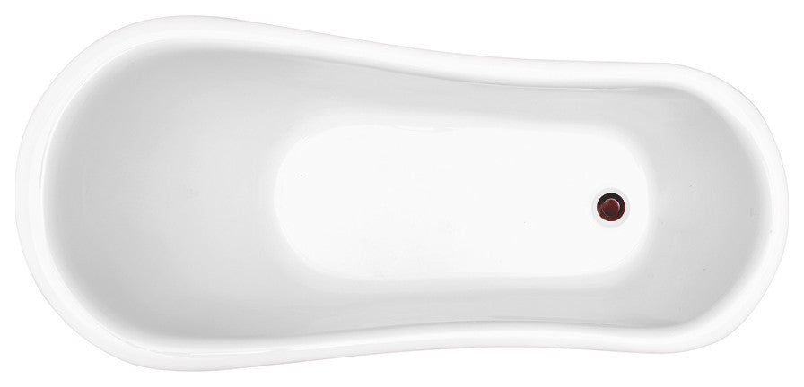 61" Streamline NPT9480ORB-ORB Soaking Clawfoot Tub With Internal Drain