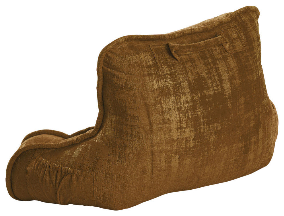 Textured Velvet DIY Bed Rest Cover and Inserts, Tobacco Brown, 20"x18"x17"
