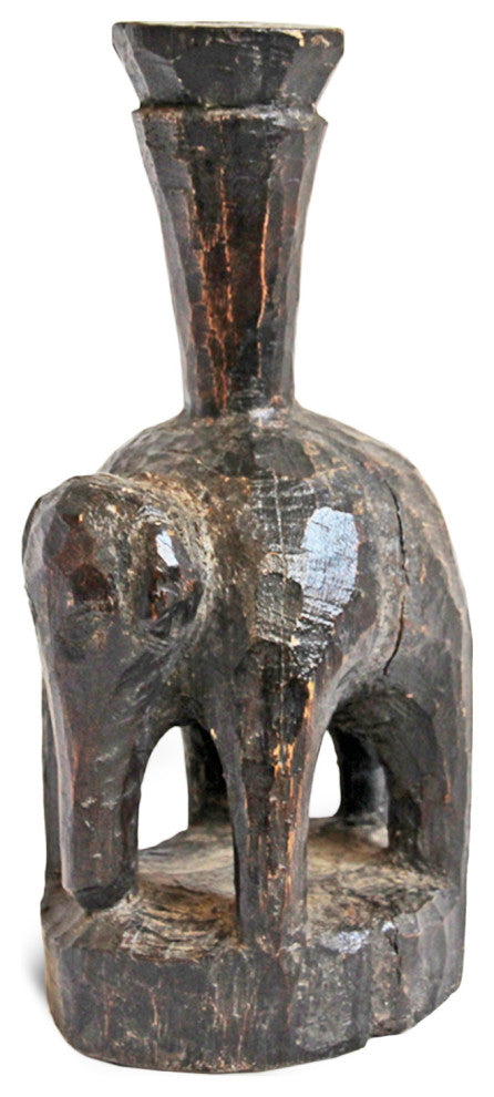 Consigned Antique Nepal Wood Elephant