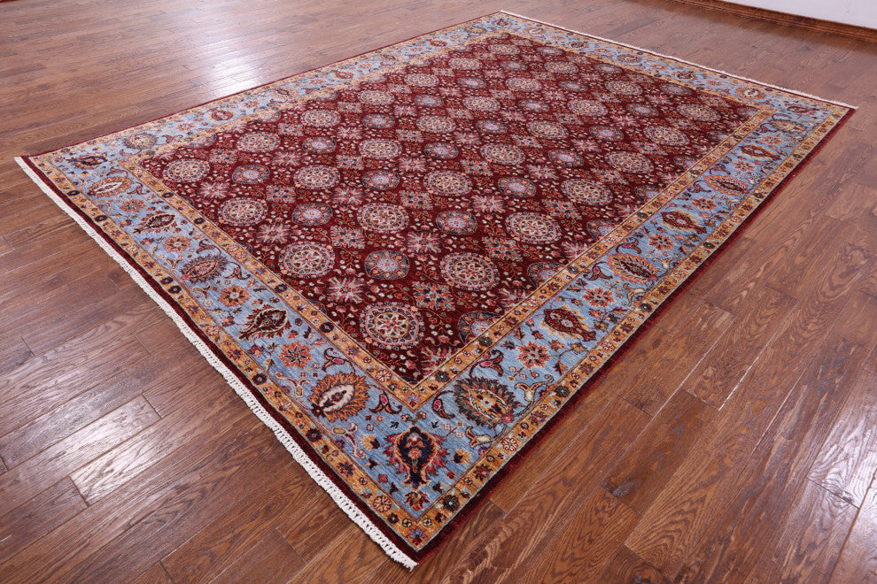 Hand-Knotted Persian Tabriz Wool Rug 9' 0" X 11' 10" - Q12910