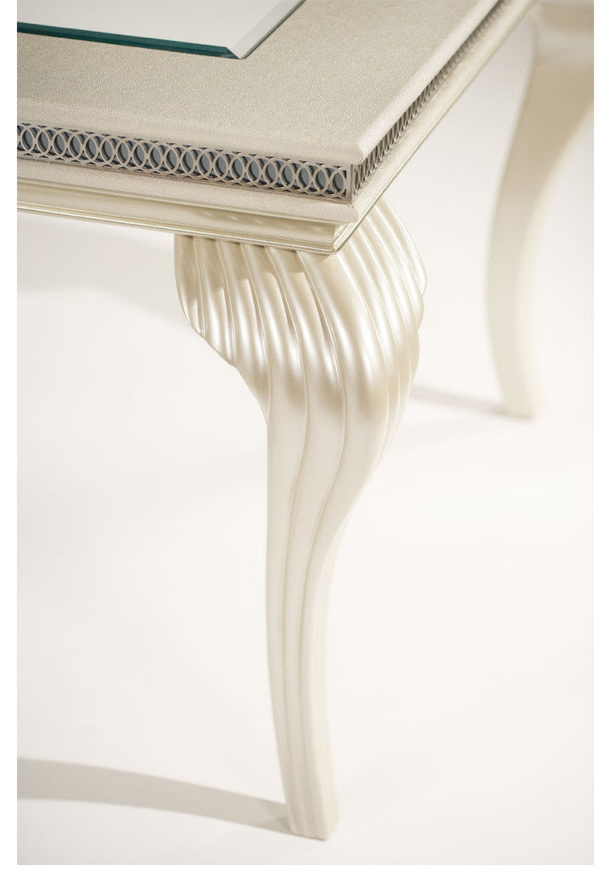 Hollywood Swank Rectangular Dining Table - Pearl Caviar