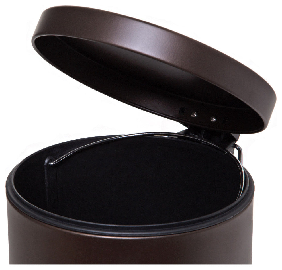 Simple Spaces LYP0701 Round Trash Can With Step Pedal, Venetian Bronze, 1.85 Gal
