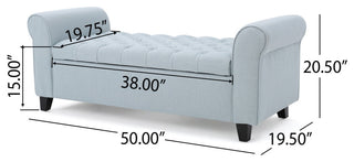 GDF Studio Keiko Contemporary Rolled Arm Fabric Storage Ottoman Bench