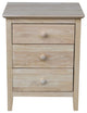Solid Wood Nightstand With 3 Drawers