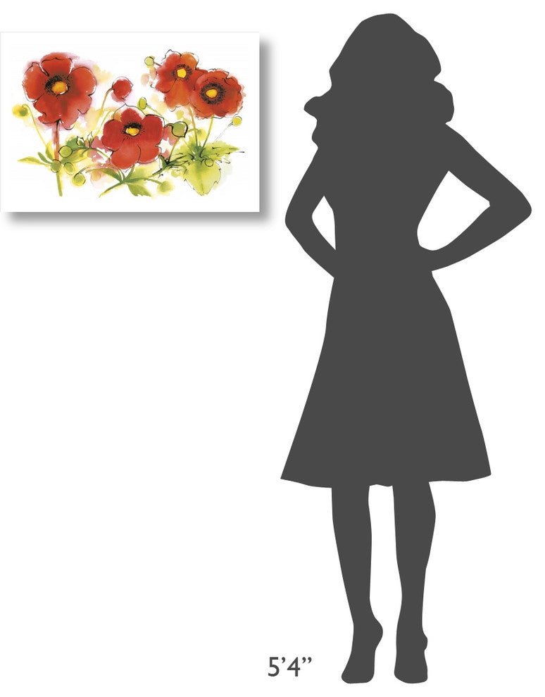 "Flores Rojas VI" Digital Paper Print by Shirley Novak, 26"x18"