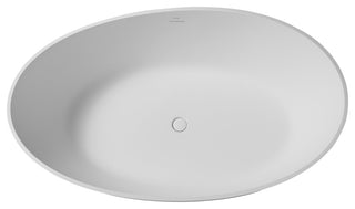 Vanity Art 63"x37" White Stone Freestanding Soaking Bathtub