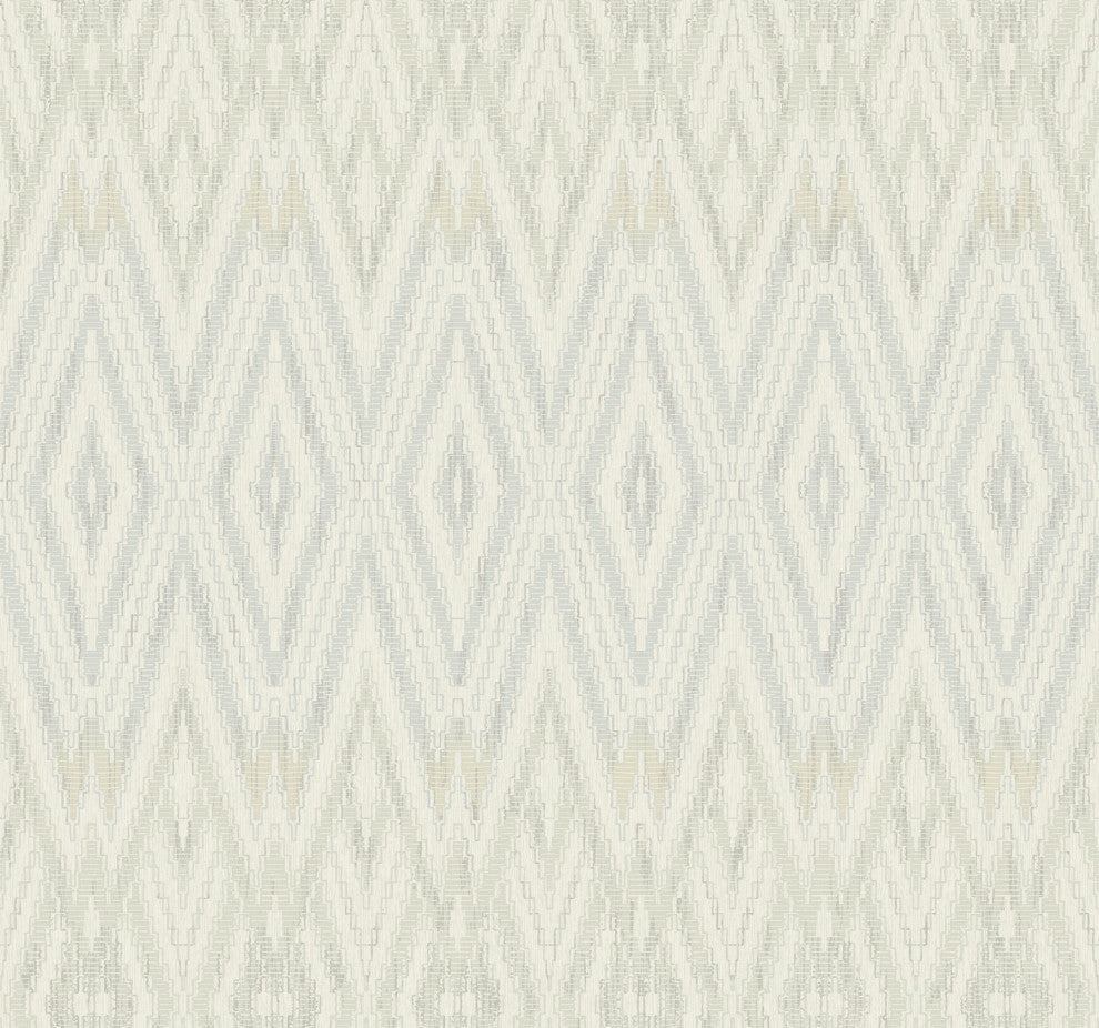 Blue & Neutral Diamond Marquise Wallpaper