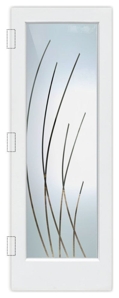 Interior Prehung Door or Interior Slab Door - Sleek Arcs - Primed - 30" x...