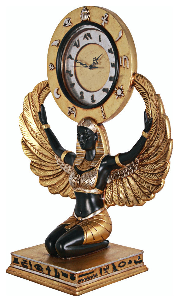 Egyptian Goddess Isis Grand-Scale Clock Statue