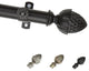 Opal 13/16" Diameter Curtain Rod, Black, 18-28"