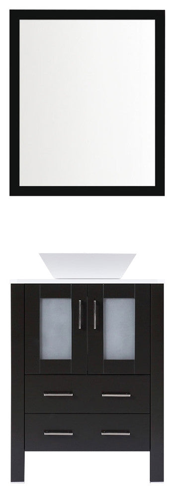 Modern Vanity Cabinet Sets Style 2 by LessCare, Espresso, 30"