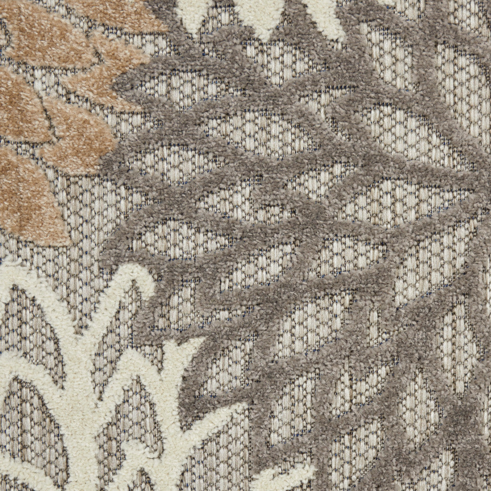 Nourison Aloha 5' x Square Natural Tropical Area Rug