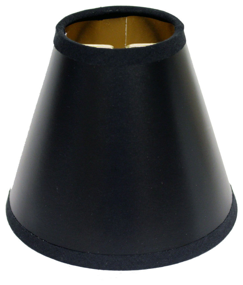 4" Black With Gold Set of 6 Chandelier Parchment Lampshadess