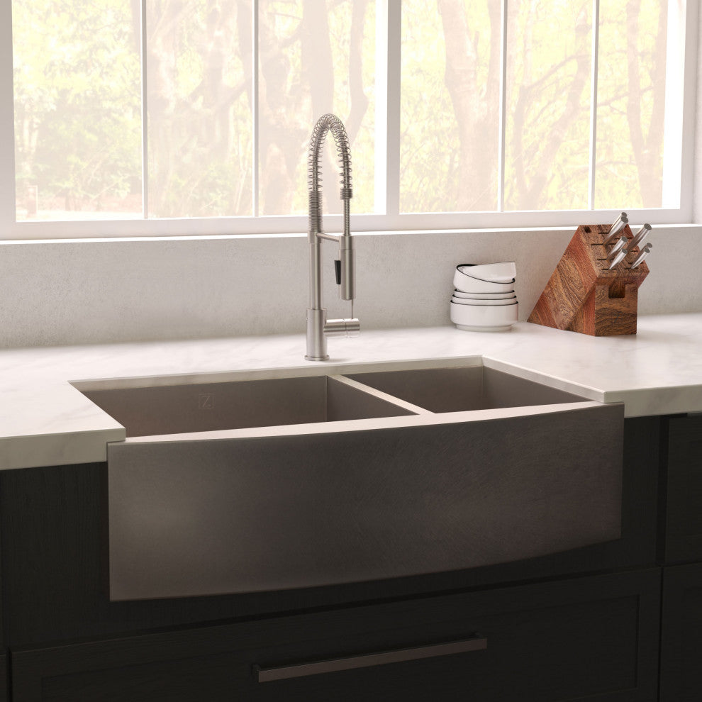 36" Courchevel Double Bowl Fingerprint Resistant Stainless Steel Kitchen Sink