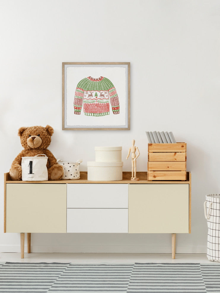 "Christmas Day Outfit" Framed Painting Print, 12x12