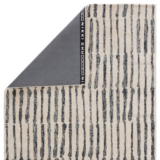 Nikki Chu by Jaipur Living Saville Handmade Abstract White/Black Area Rug, 8'x10'