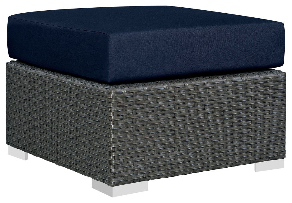 Canvas Navy Sojourn 5 Piece Outdoor Patio Sunbrella Sectional Set
