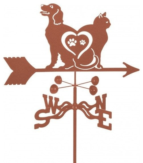 Cat and Dog Love Weathervane With Deck Mount