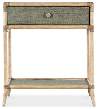 Retreat Wood Pole Rattan Bedside Table in Beige by Hooker Furniture
