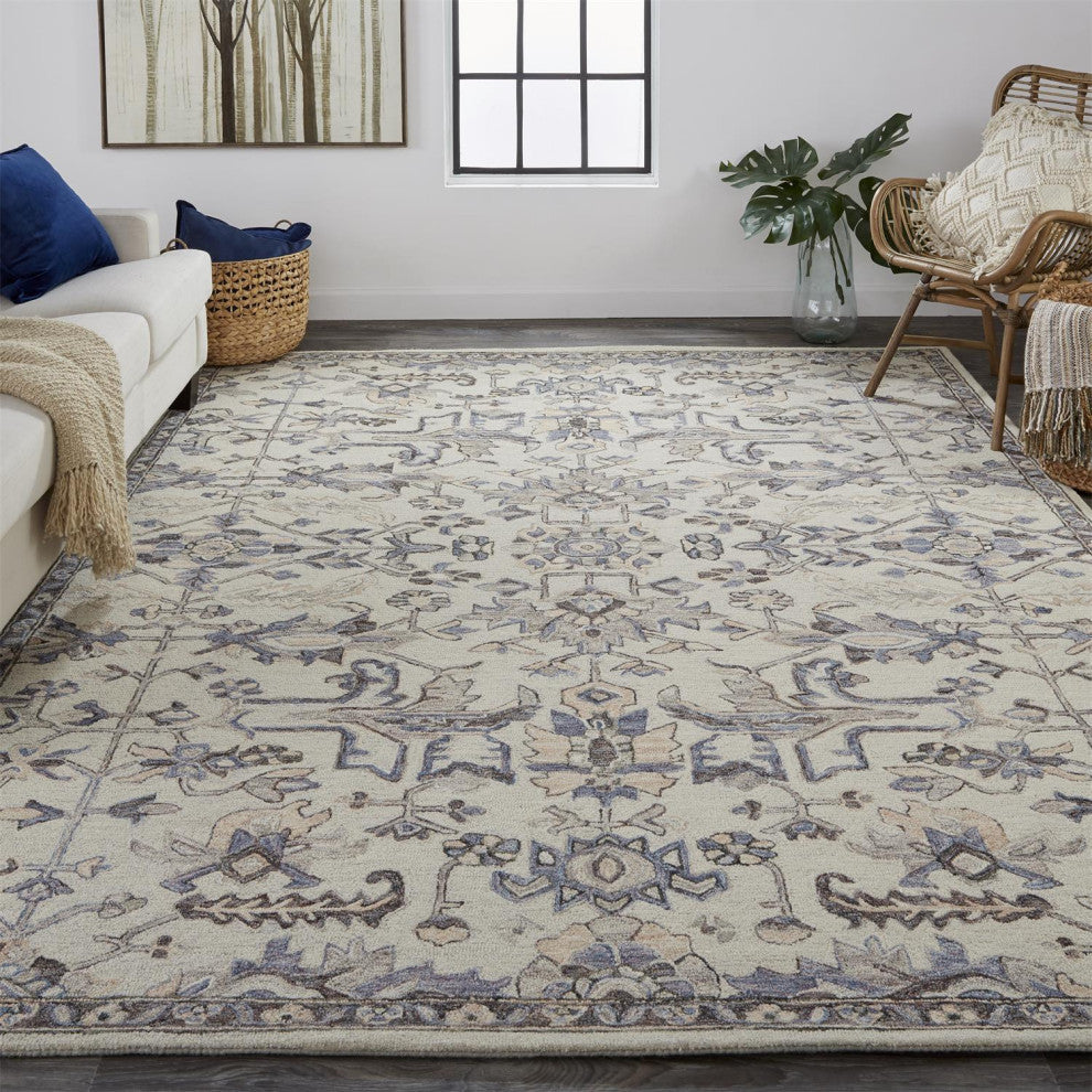 Weave & Wander Faris Ivory/Gray 5'x8' Hand Tufted Area Rug