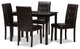Avery Modern Dark Brown Faux Leather Upholstered 5-Piece Dining Set