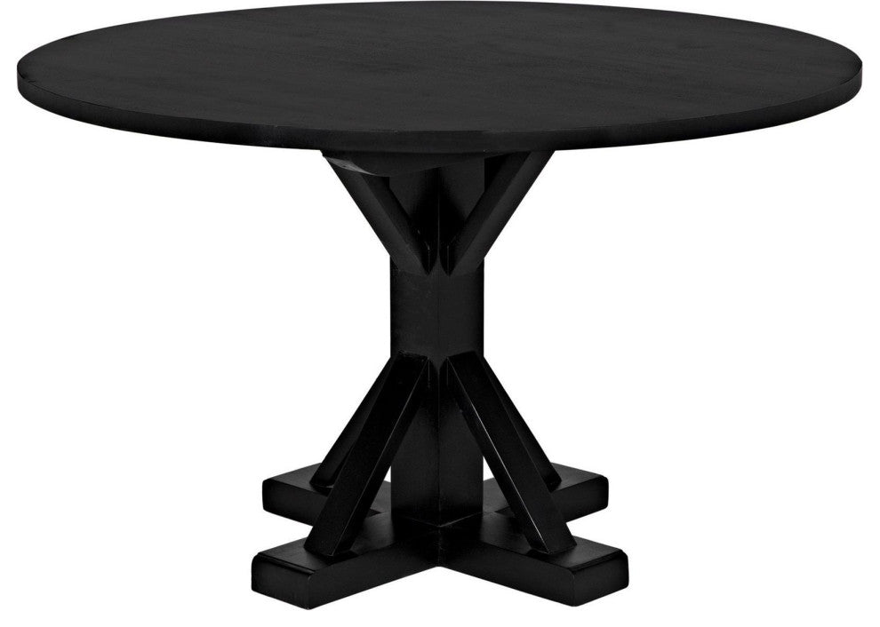 Elegant Mahogany Criss-Cross Round Table