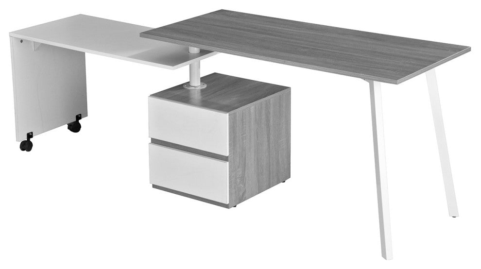 Techni Mobili Rotating Multi-Positional Modern Desk . Color: Gray