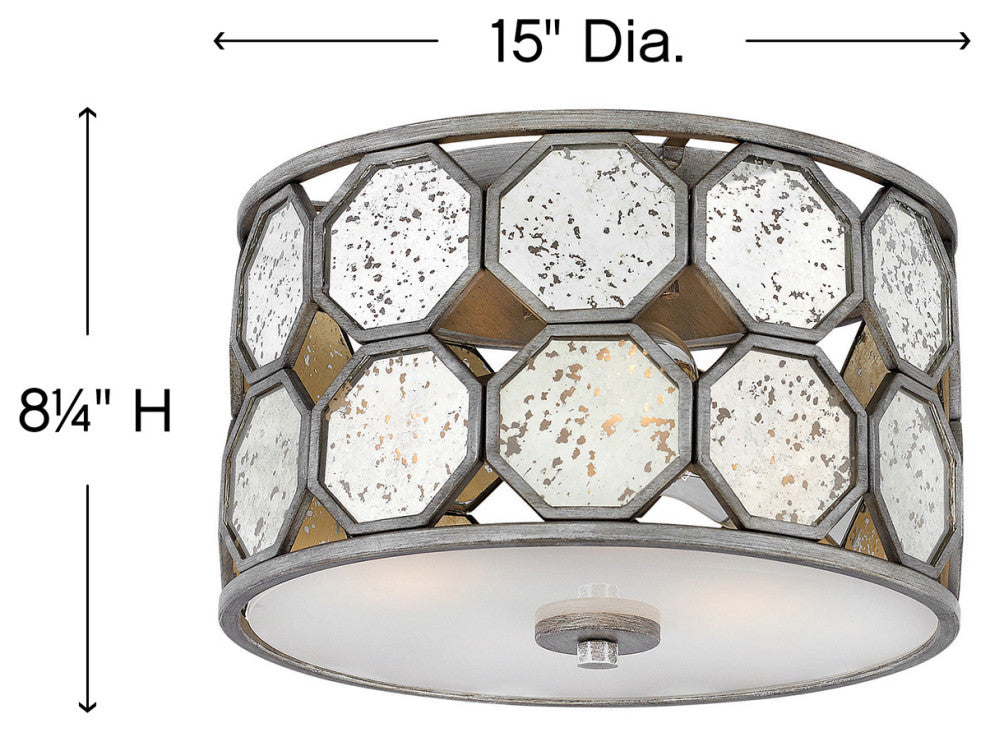 Hinkley Lara Medium Flush Mount, Brushed Silver