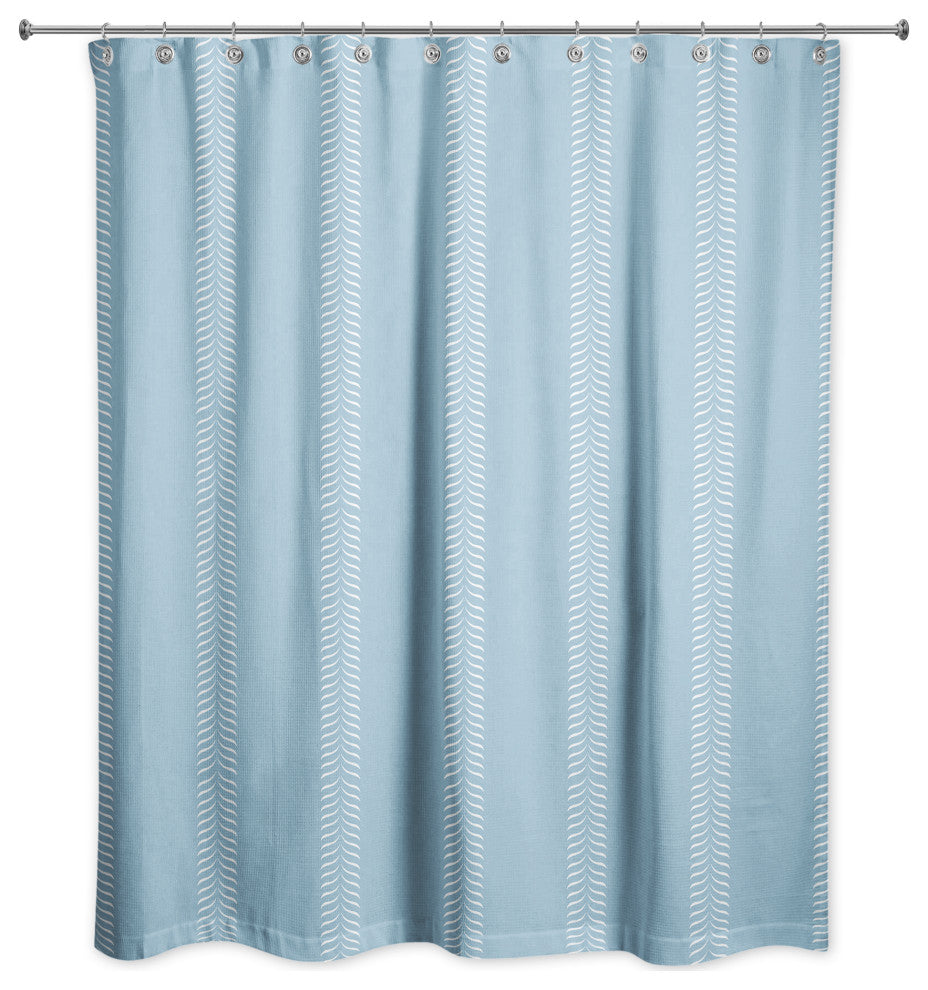 Blue Lines 71x74 Shower Curtain